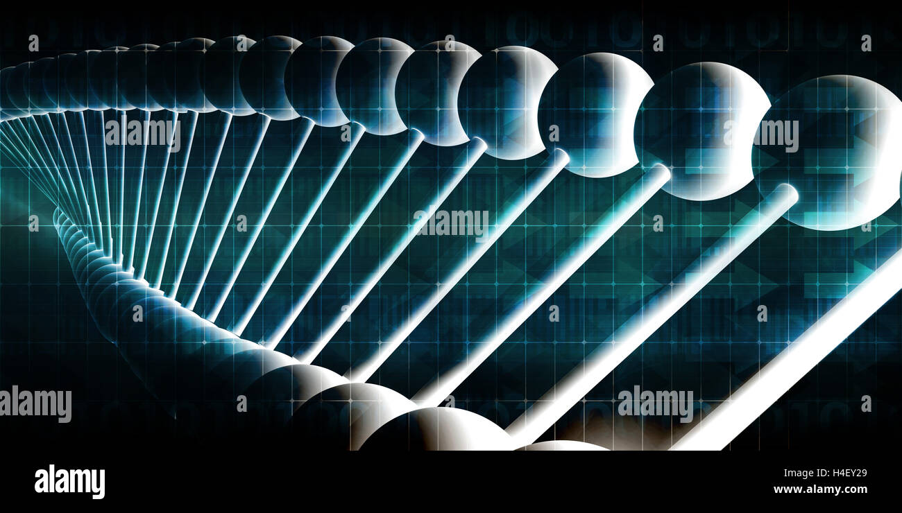 Molecules Background with DNA Genetic Helix Concept Art Stock Photo