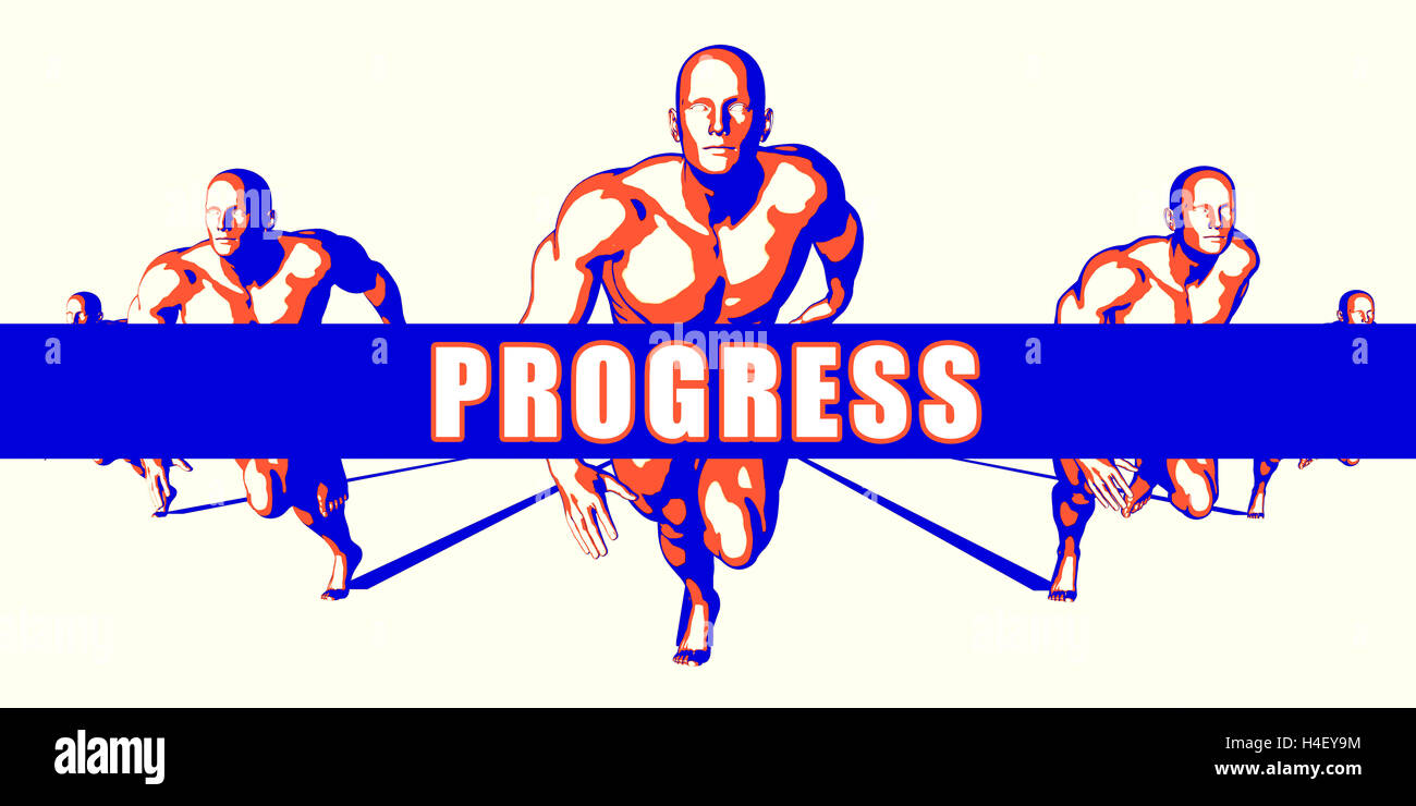 Progress as a Competition Concept Illustration Art Stock Photo
