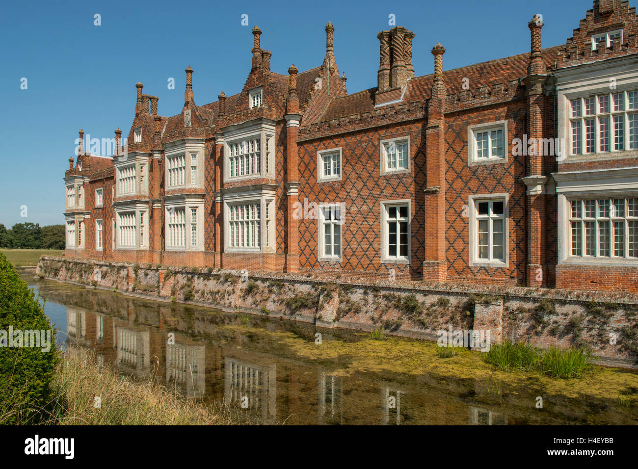 The Moat and Helmingham Hall, Suffolk, England Stock Photo
