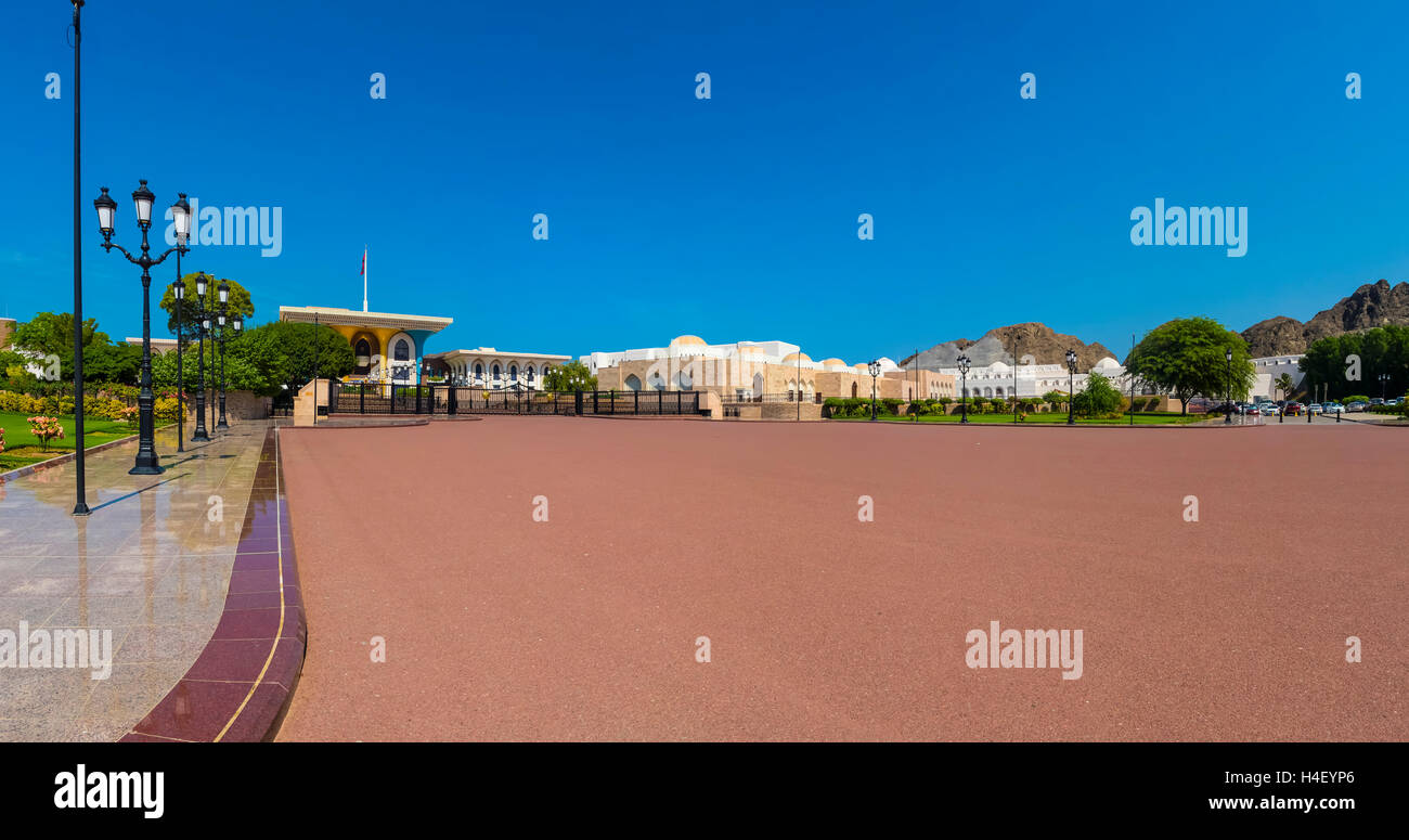 Al Alam Sultan Palace of the Sultan Qaboos, old Muscat, Oman Stock Photo