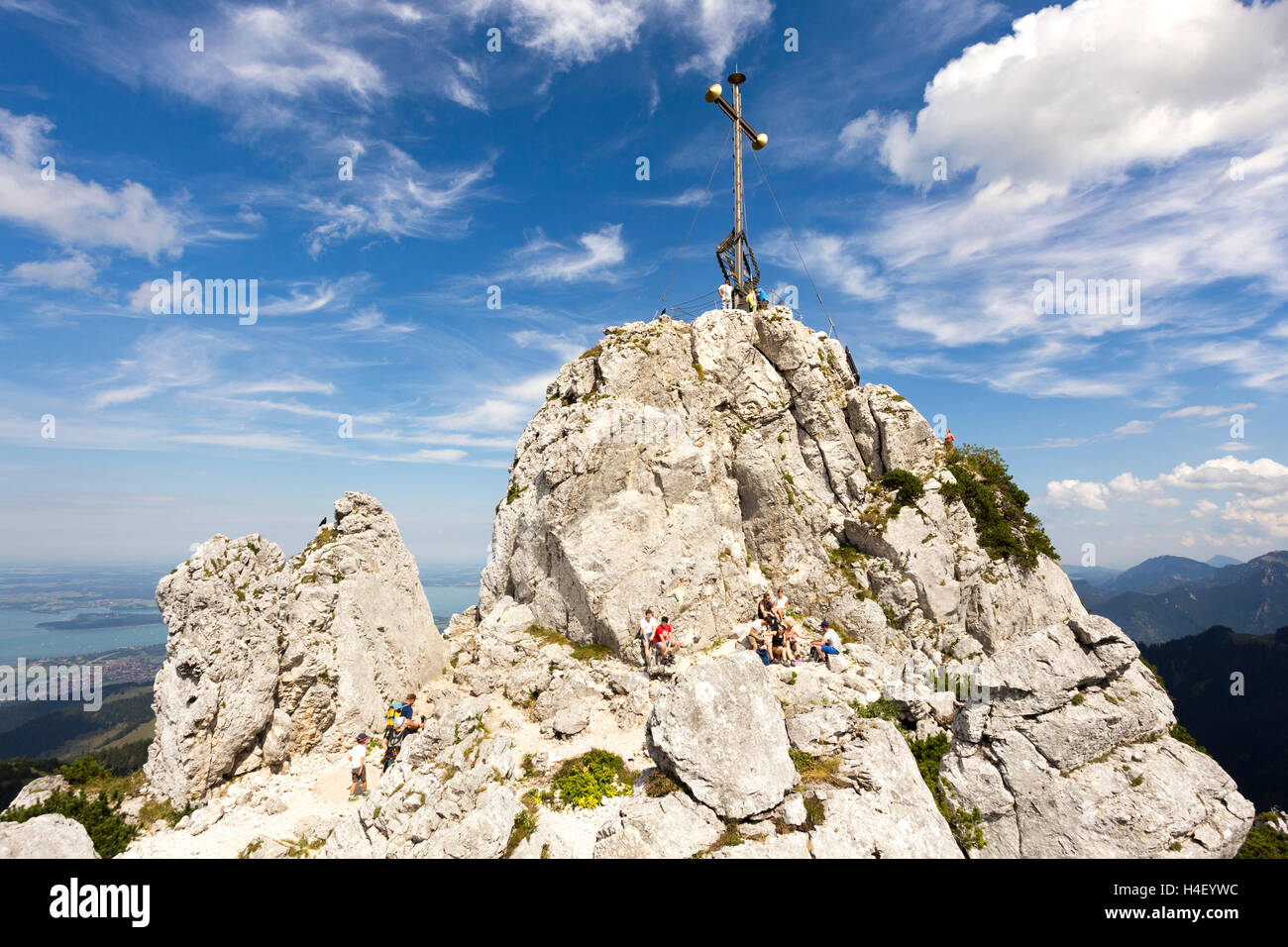 Summit cross on the Kampenwand, Aschau, Bavaria, Germany Stock Photo