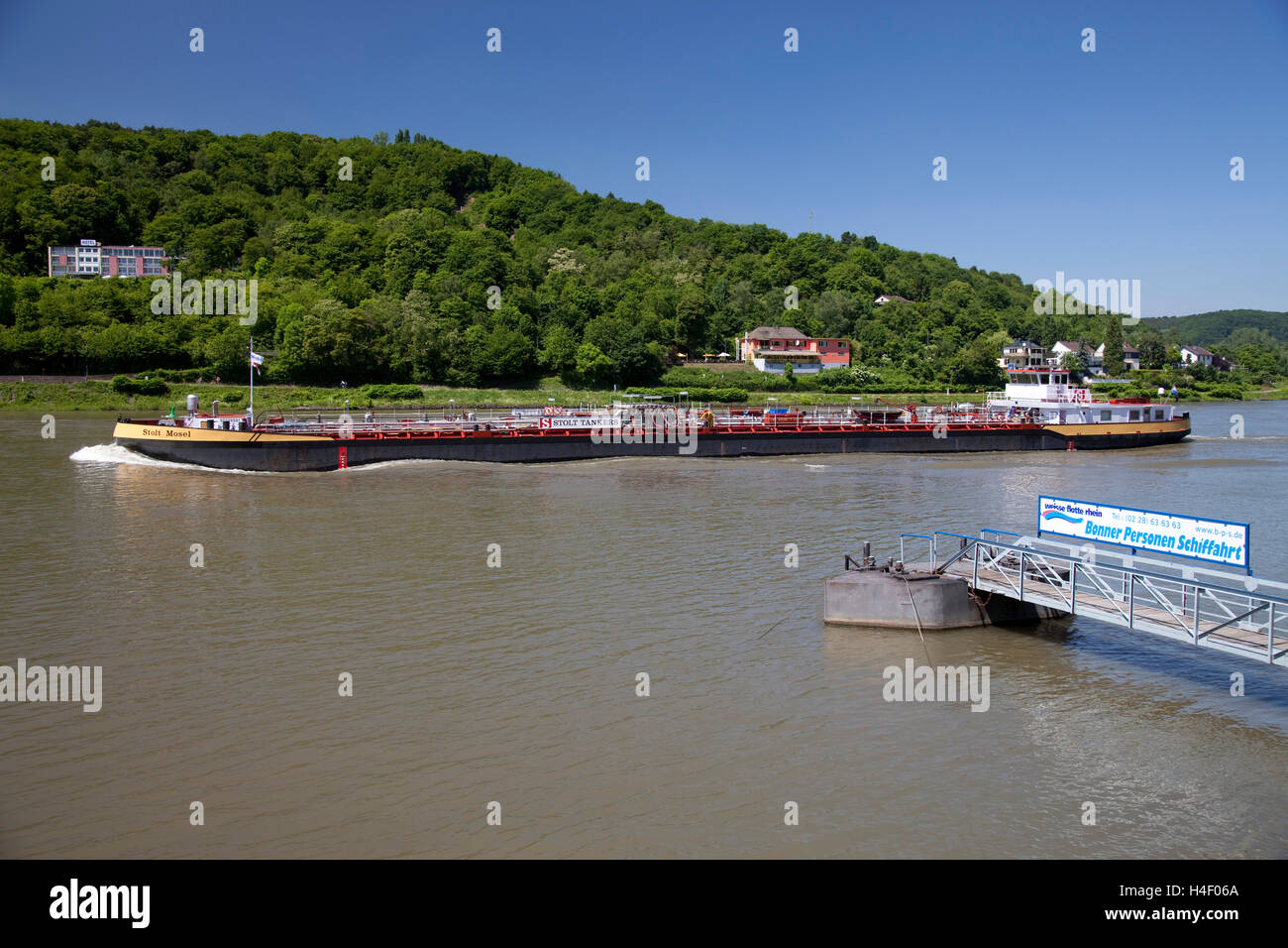Cargo ship, tanker, Stolt tankers, Unkel, Rhineland, Rhineland-Palatinate Stock Photo
