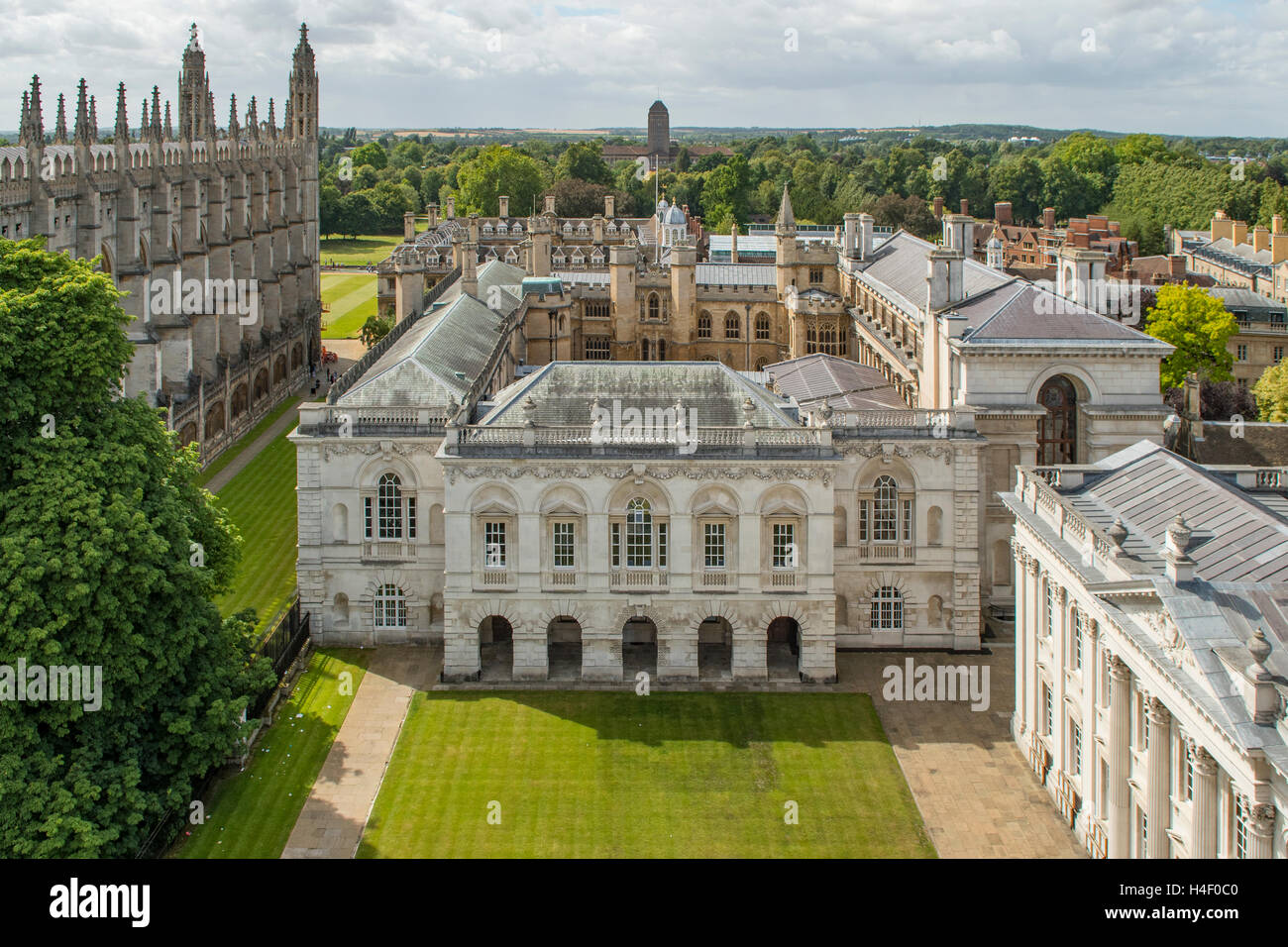 Old Schools and Senate Building from St Mary's Tower, Cambridge, Cambridgeshire, England Stock Photo