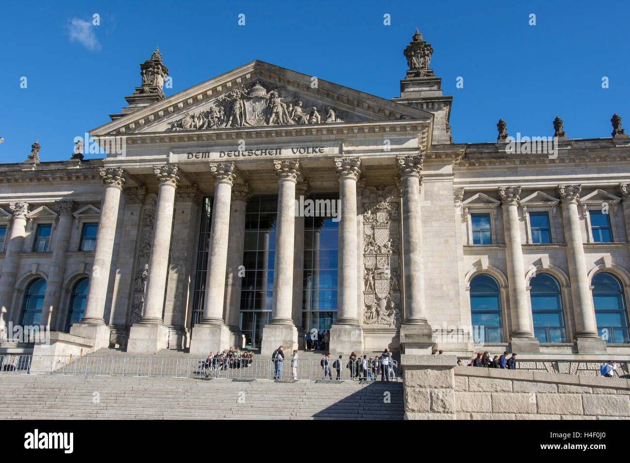 the building of the Reichstag, home of the German Parliament in Berlin Stock Photo