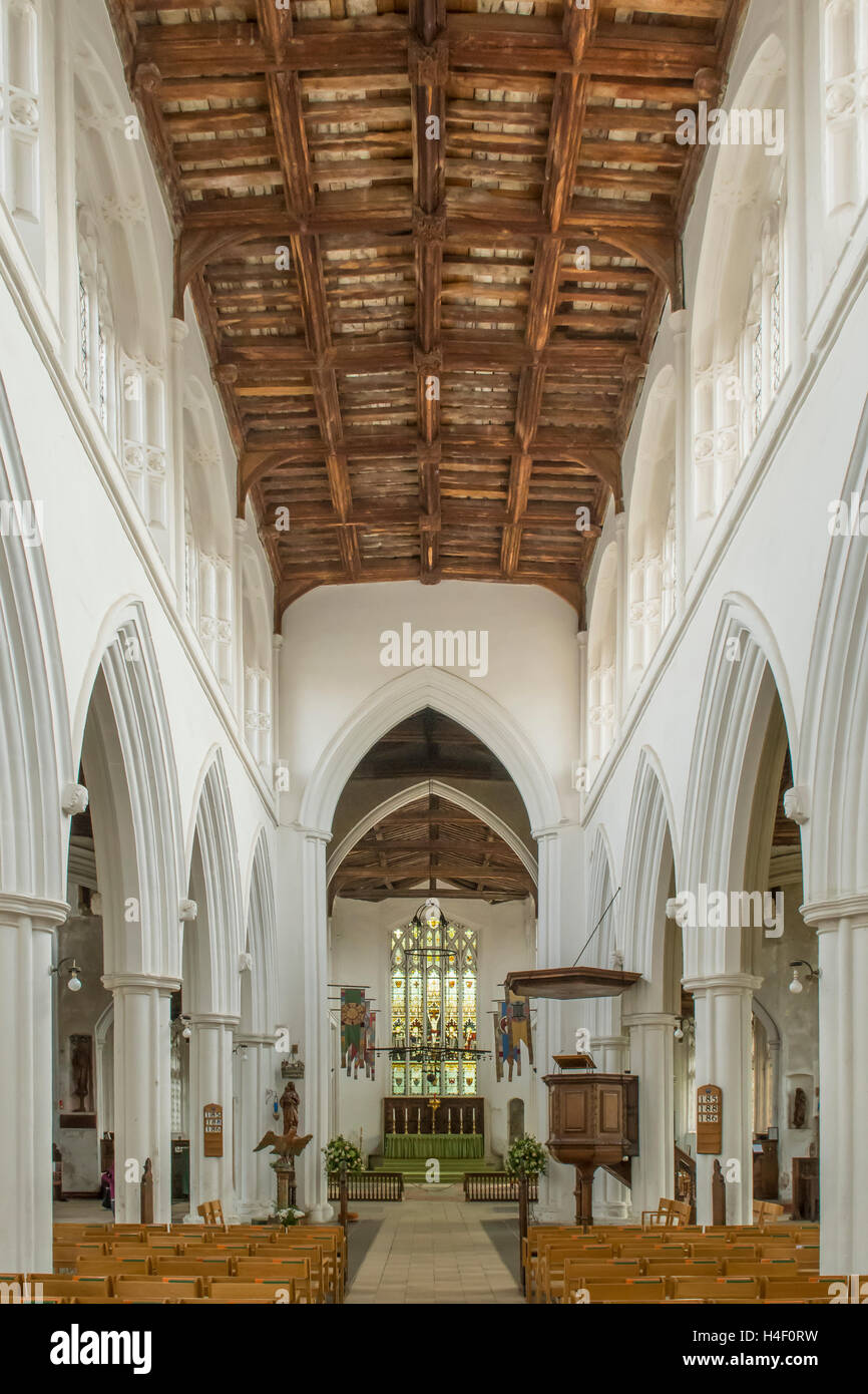 Nave of St John's Church, Thaxted, Essex, England Stock Photo