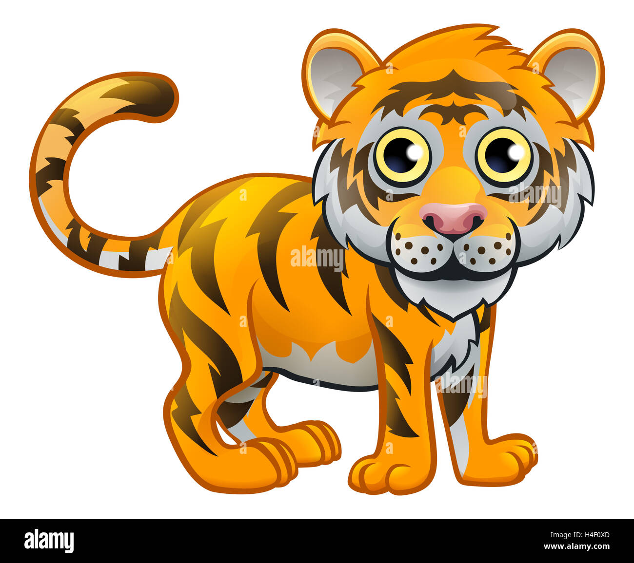 A cute tiger safari animal cartoon character Stock Photo
