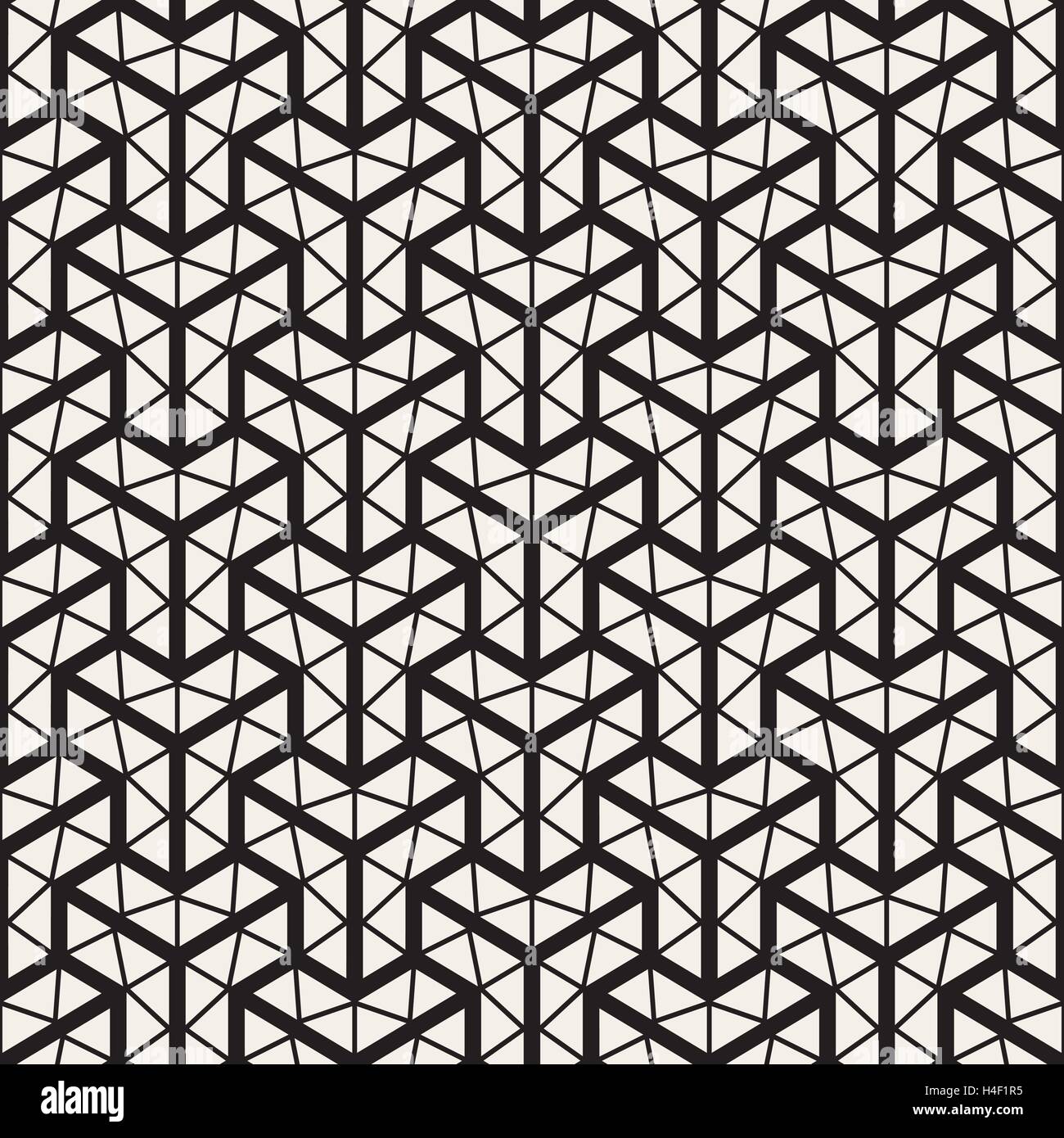 Vector Seamless Black And White Geometric Grid Pattern Stock Vector ...