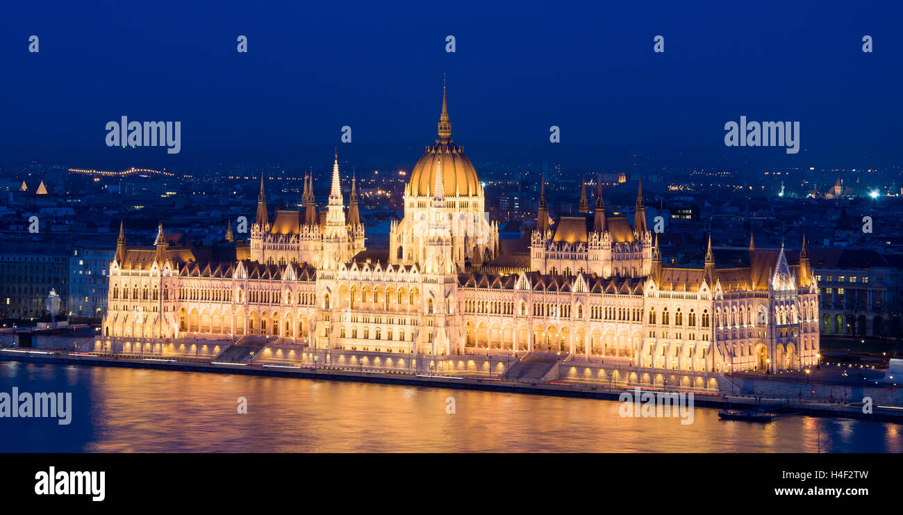 The Hungarian Parliament Building, also known as the Parliament of Budapest.One of Europe's oldest legislative buildings. Stock Photo