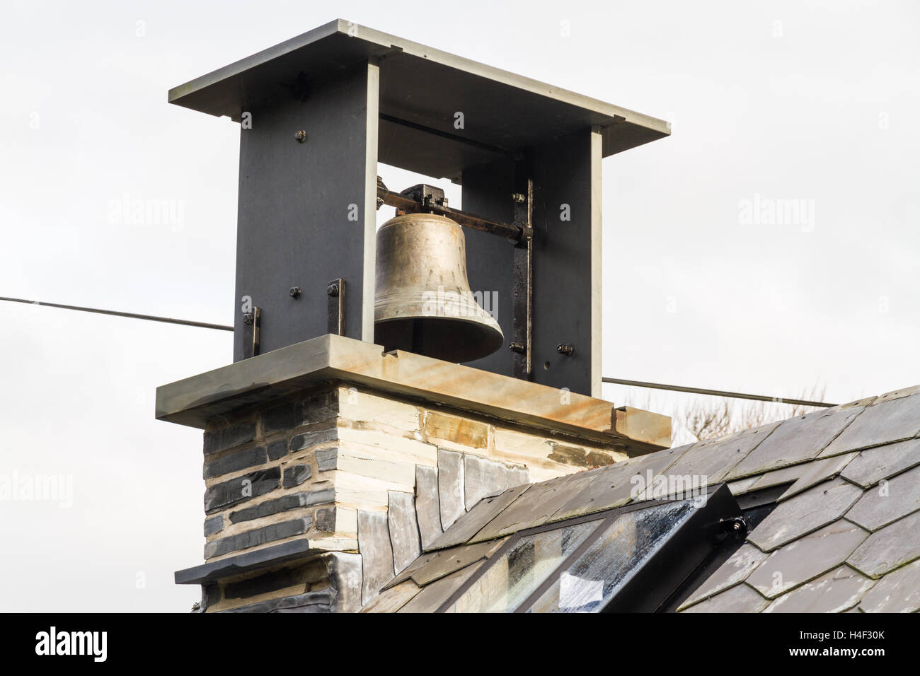 Small bell in tower Stock Photo