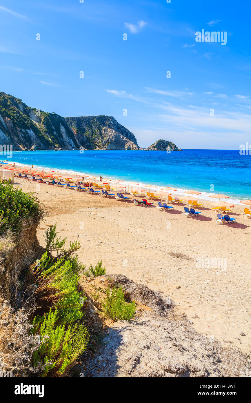 View of beautiful Petani beach, Kefalonia island, Greece Stock Photo