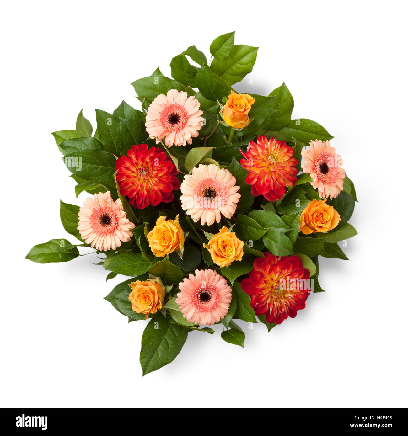 Bouquet with autumn flowers on white background Stock Photo Alamy