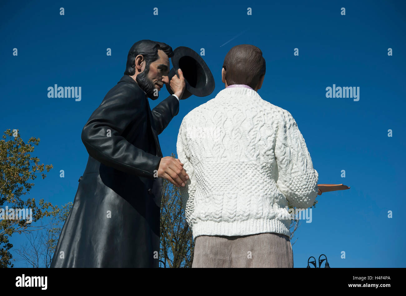 Giant size Seward Johnson bronze sculptures entitled "Return Visit