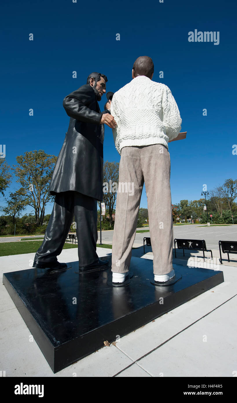 Giant size Seward Johnson bronze sculptures entitled "Return Visit
