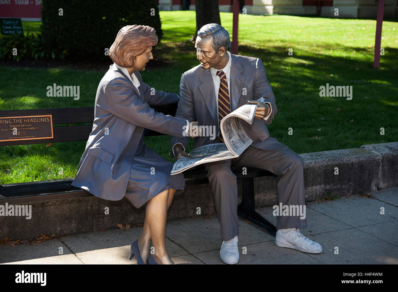 Seward Johnson bronze sculptures exhibited around the town of Crown