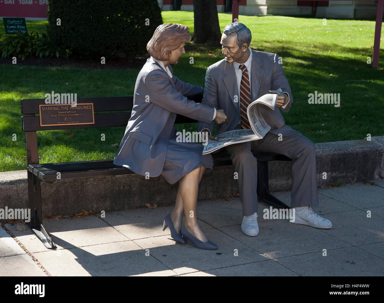 Seward Johnson bronze sculptures exhibited around the town of Crown