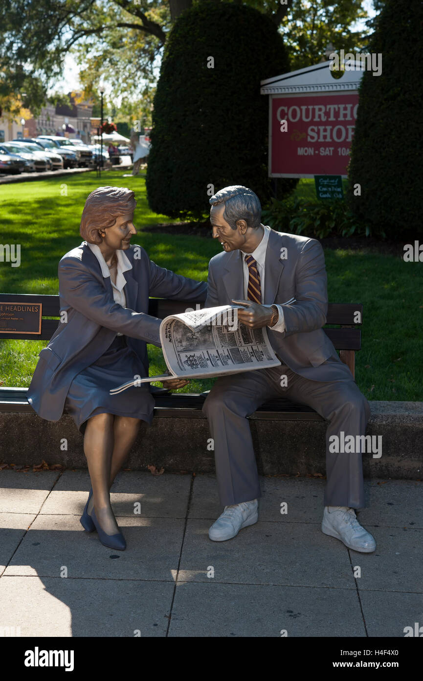 Seward Johnson bronze sculptures exhibited around the town of Crown