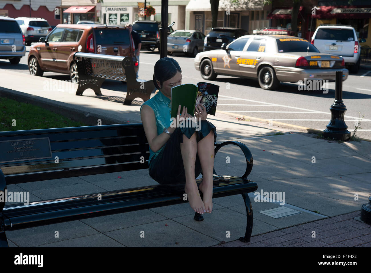 Seward Johnson bronze sculptures exhibited around the town of Crown