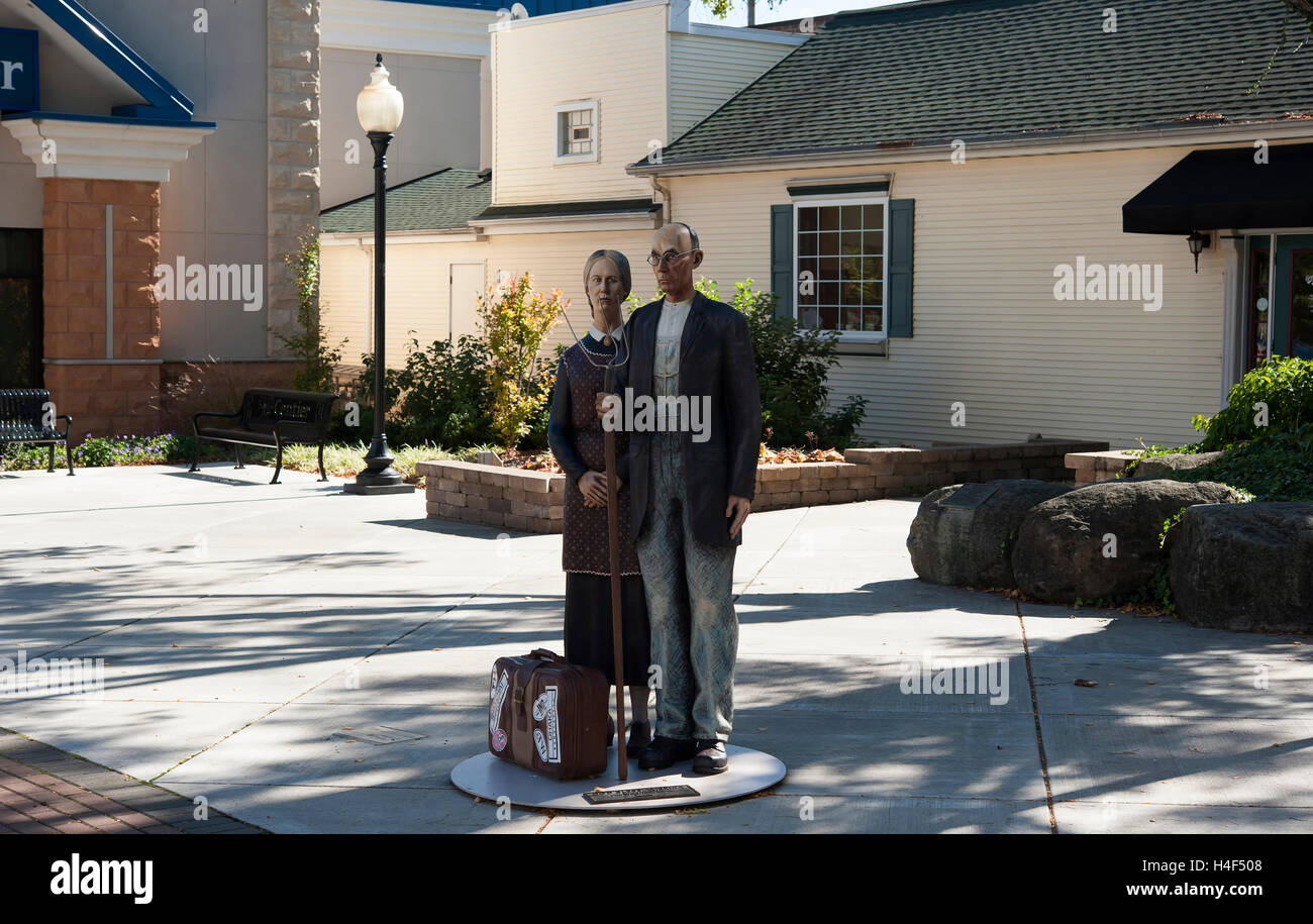 Seward Johnson bronze sculptures exhibited around the town of Crown