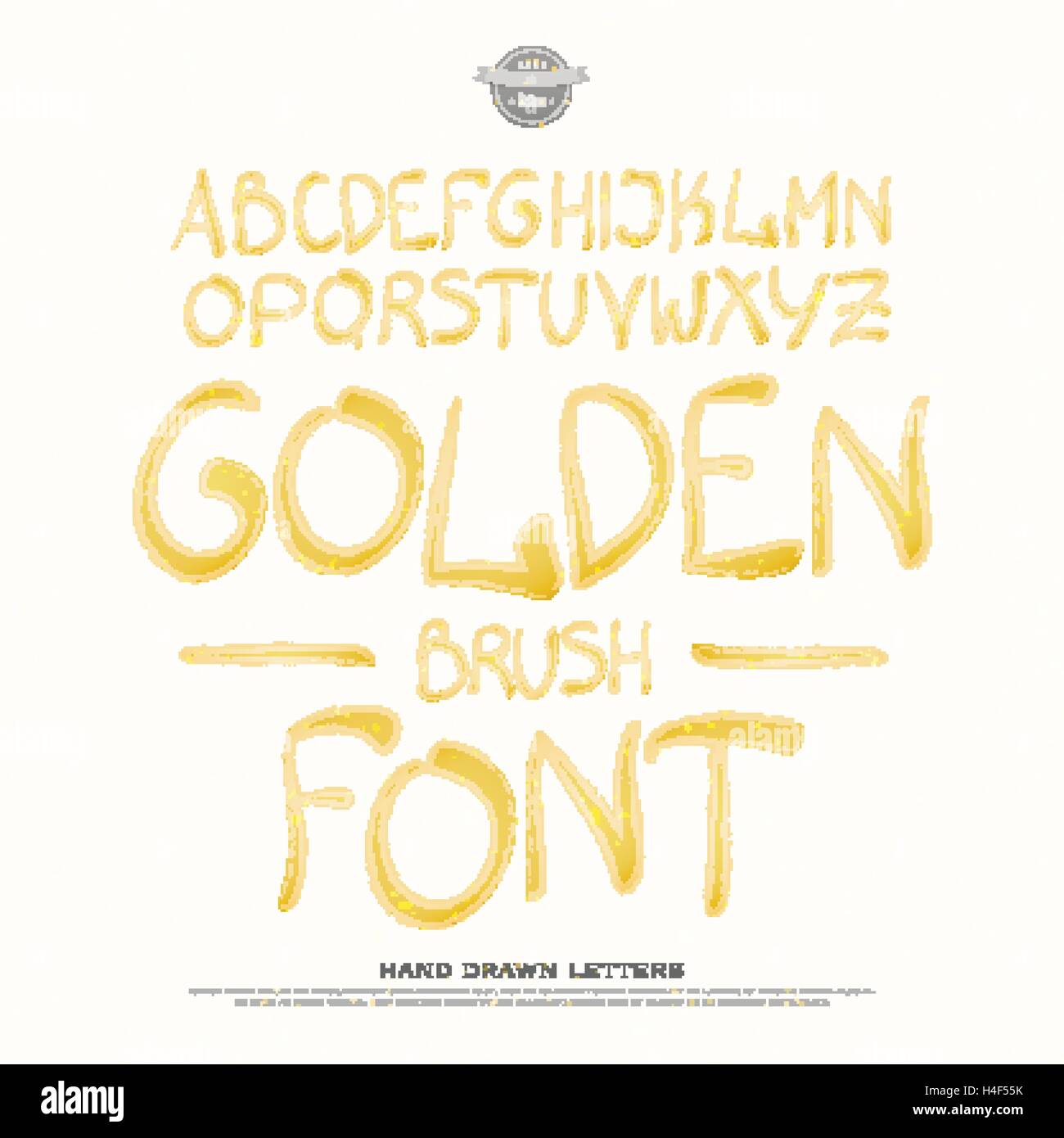 paintbrush style alphabet letters isolated on white background. vector