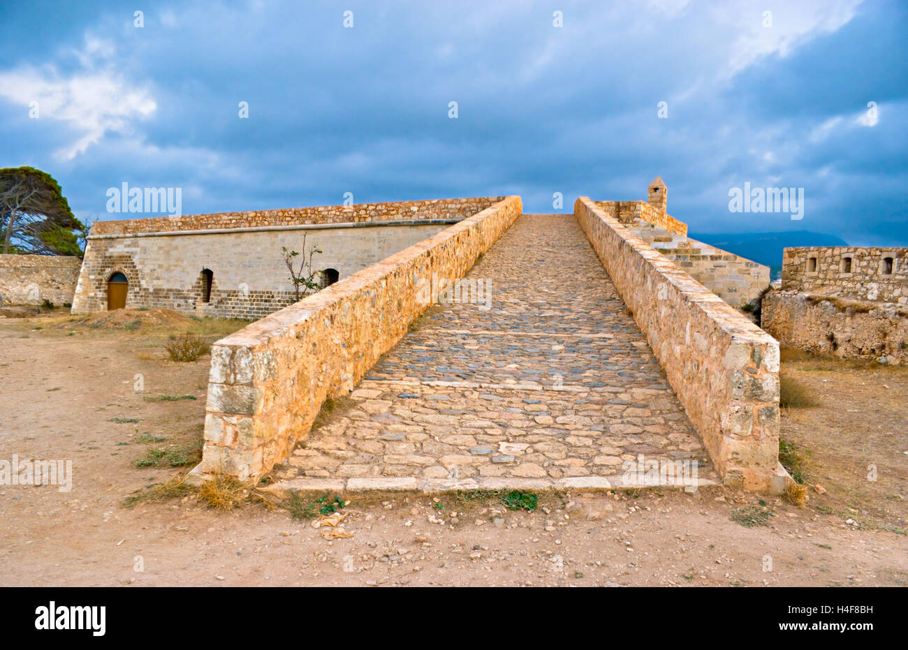 The way up to the defensive rampart of the old Venetian citadel of ...