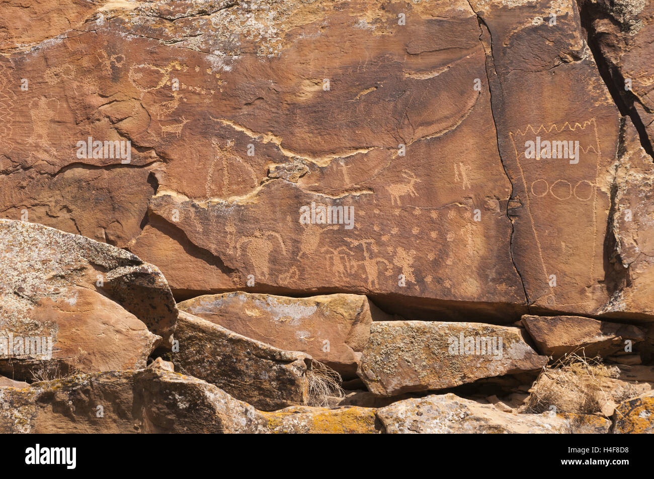 Utah, Nine Mile Canyon, petroglyphs Stock Photo Alamy