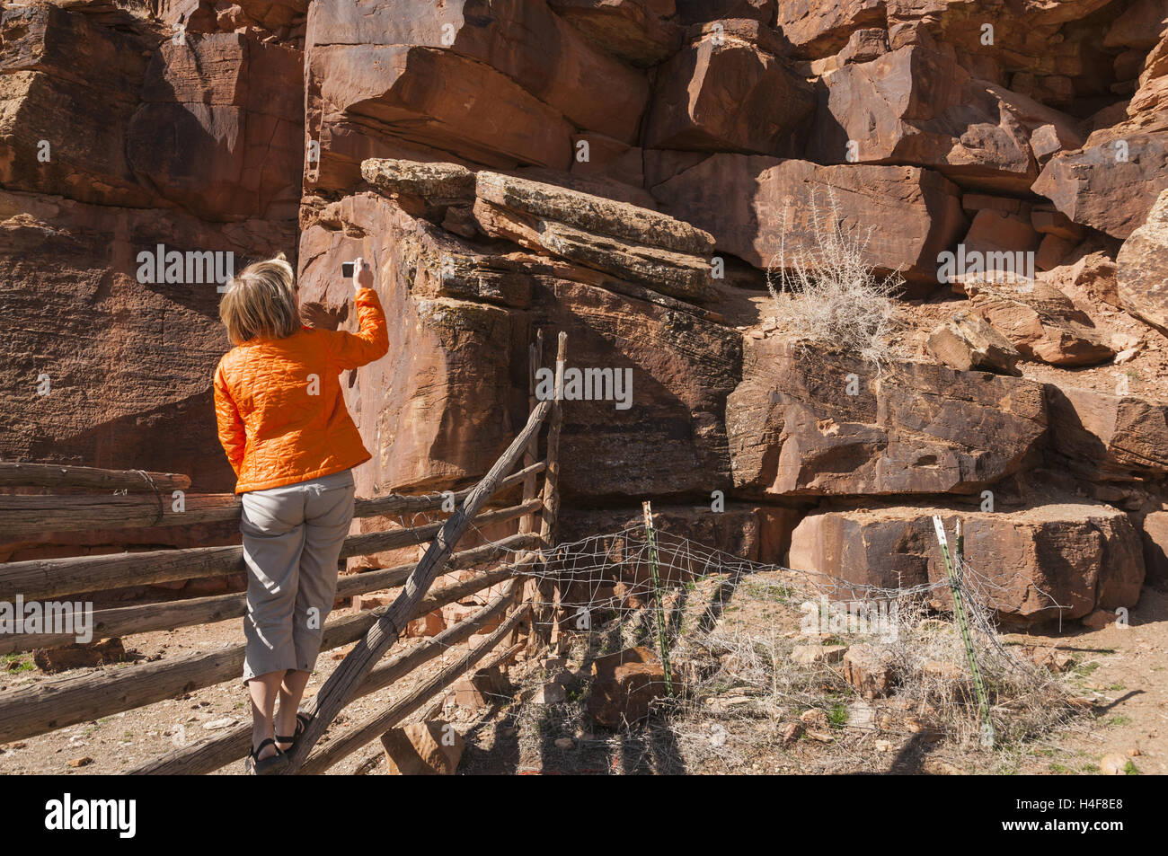 Utah, Nine Mile Canyon, petroglyphs Stock Photo Alamy