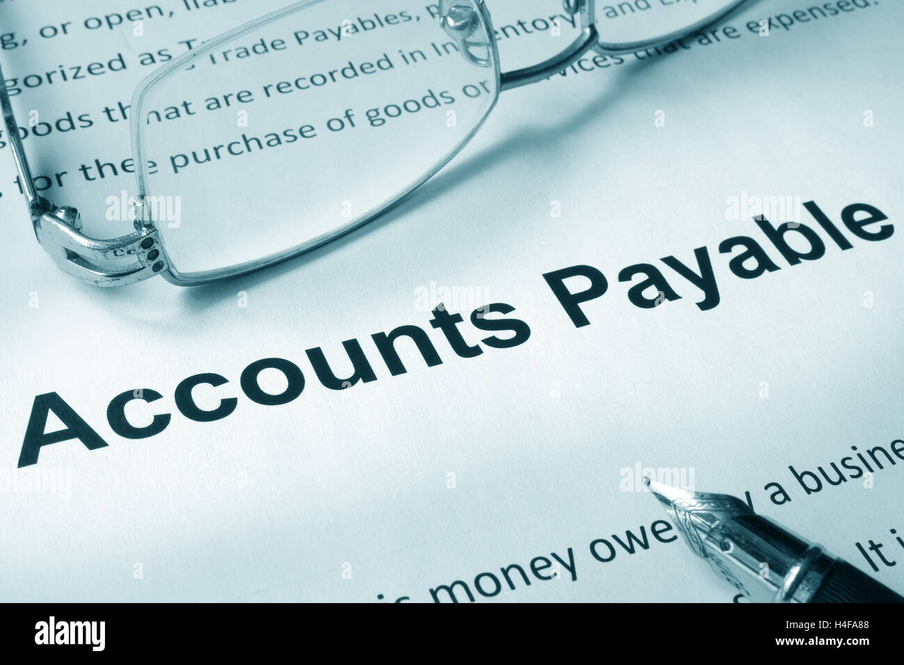 Paper with sign Accounts payable. Business concept. Stock Photo