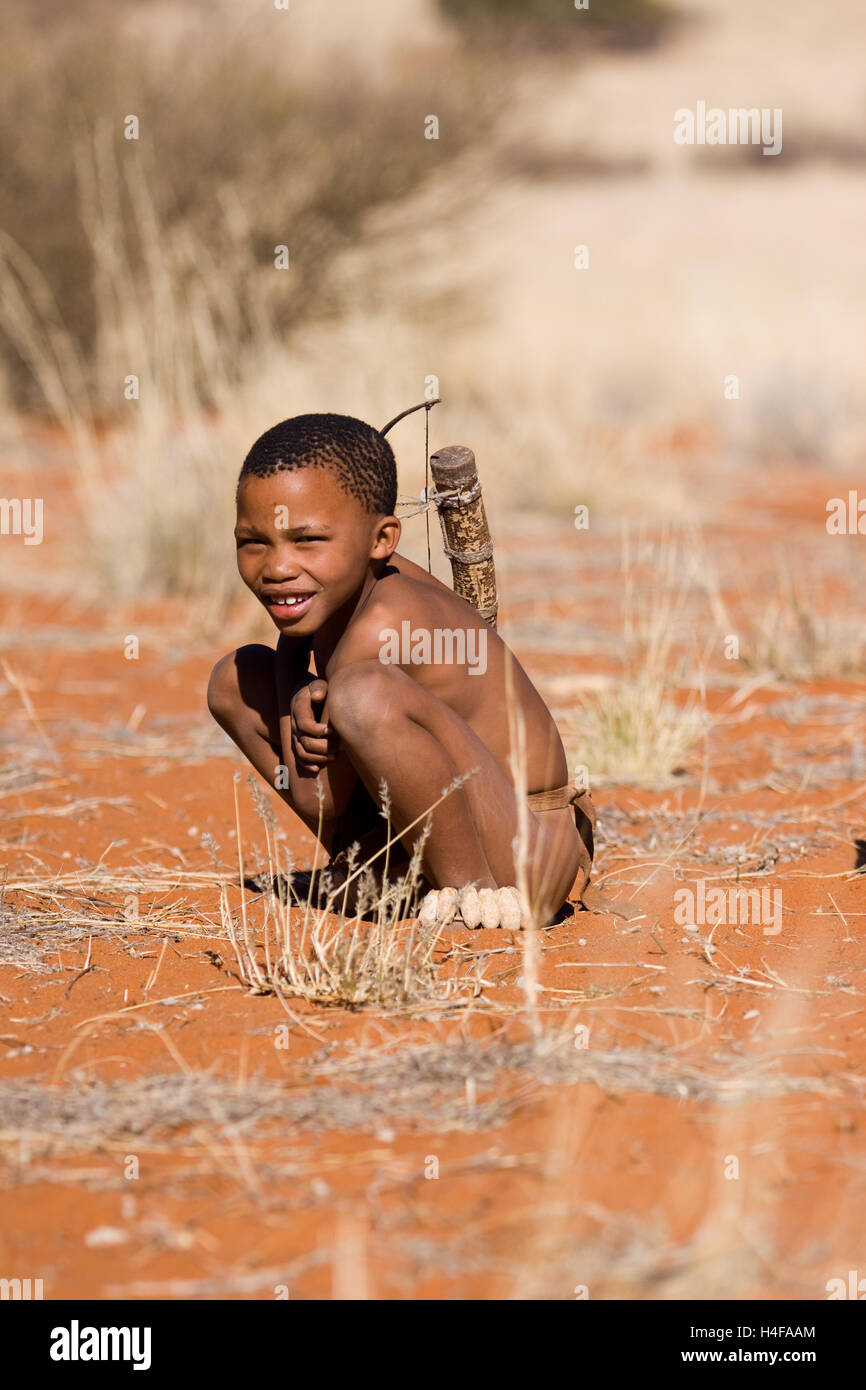 portrait of young san while in a hunting day Stock Photo