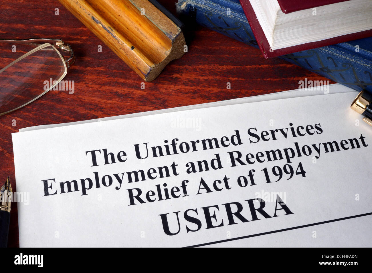 The Uniformed Services Employment and Reemployment Relief Act of 1994 (USERRA) Stock Photo