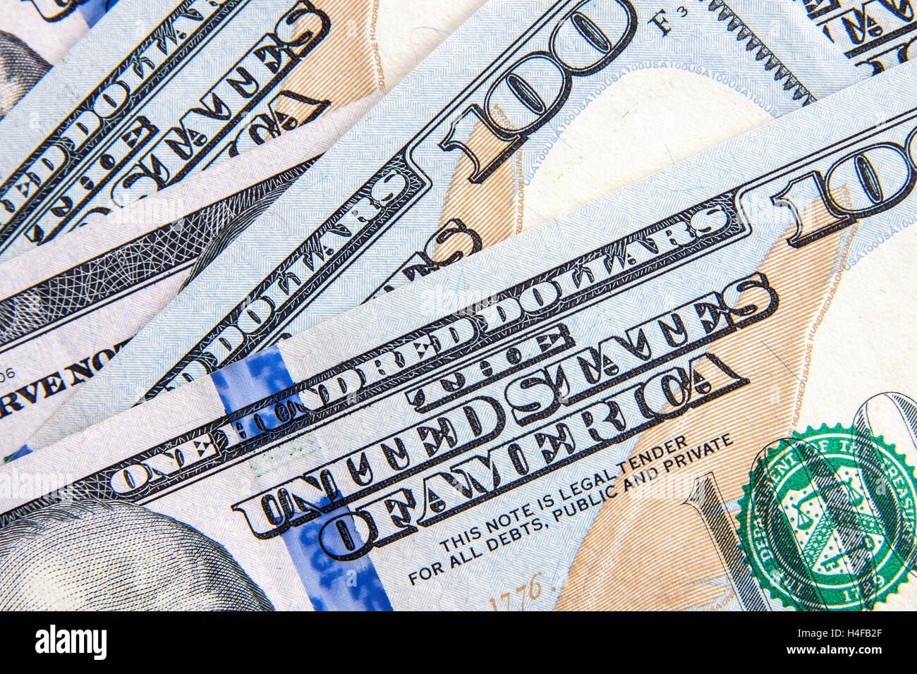 Macro Close-Up on Hundred Dollar Bills Stock Photo - Alamy