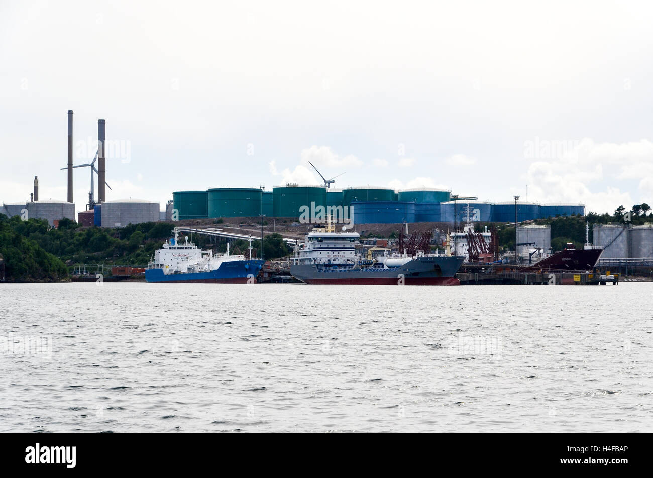 Preemraff Lysekil oil refinery and terminal, Sweden Stock Photo