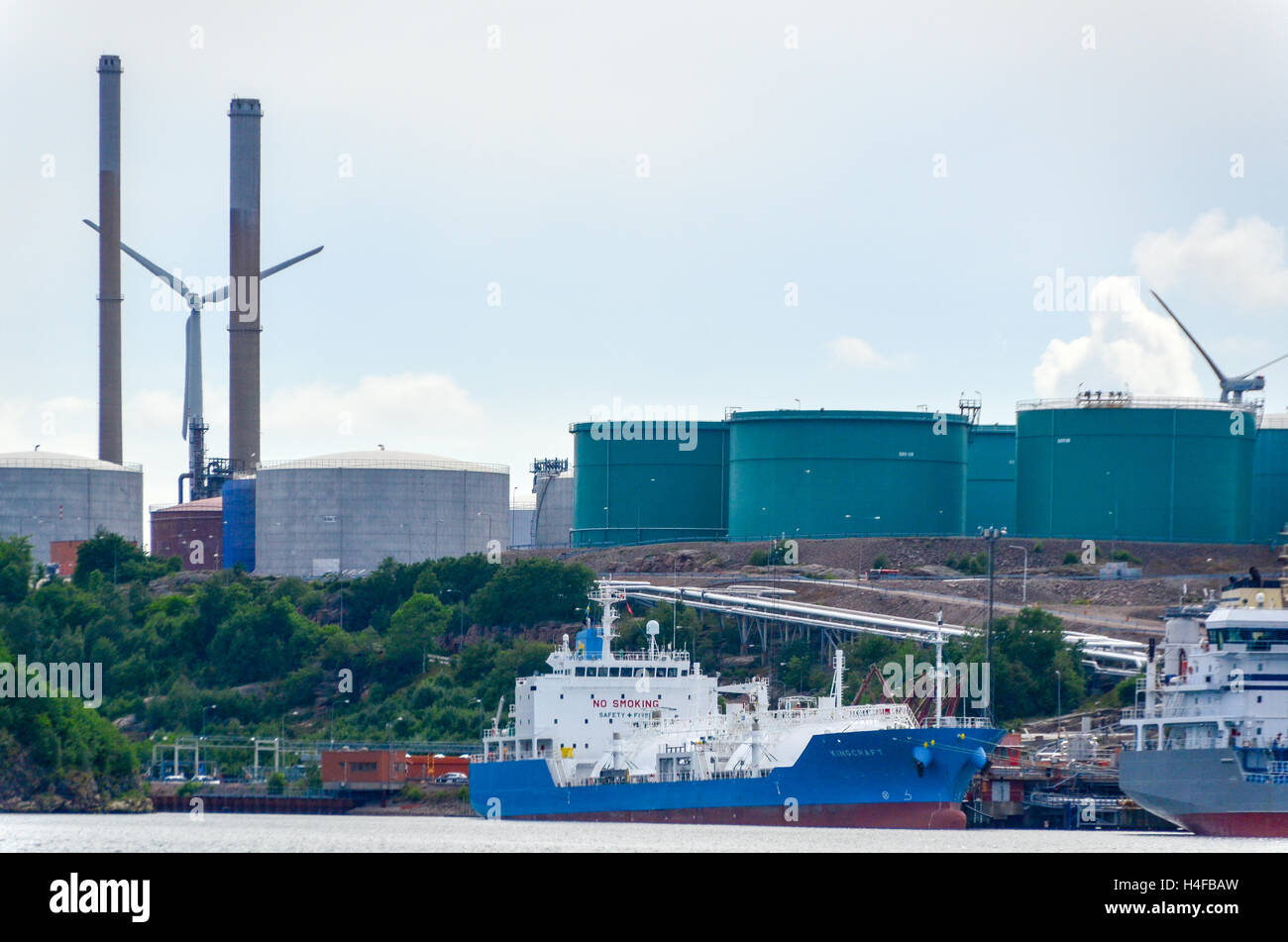 Preemraff Lysekil oil refinery and terminal, Sweden Stock Photo