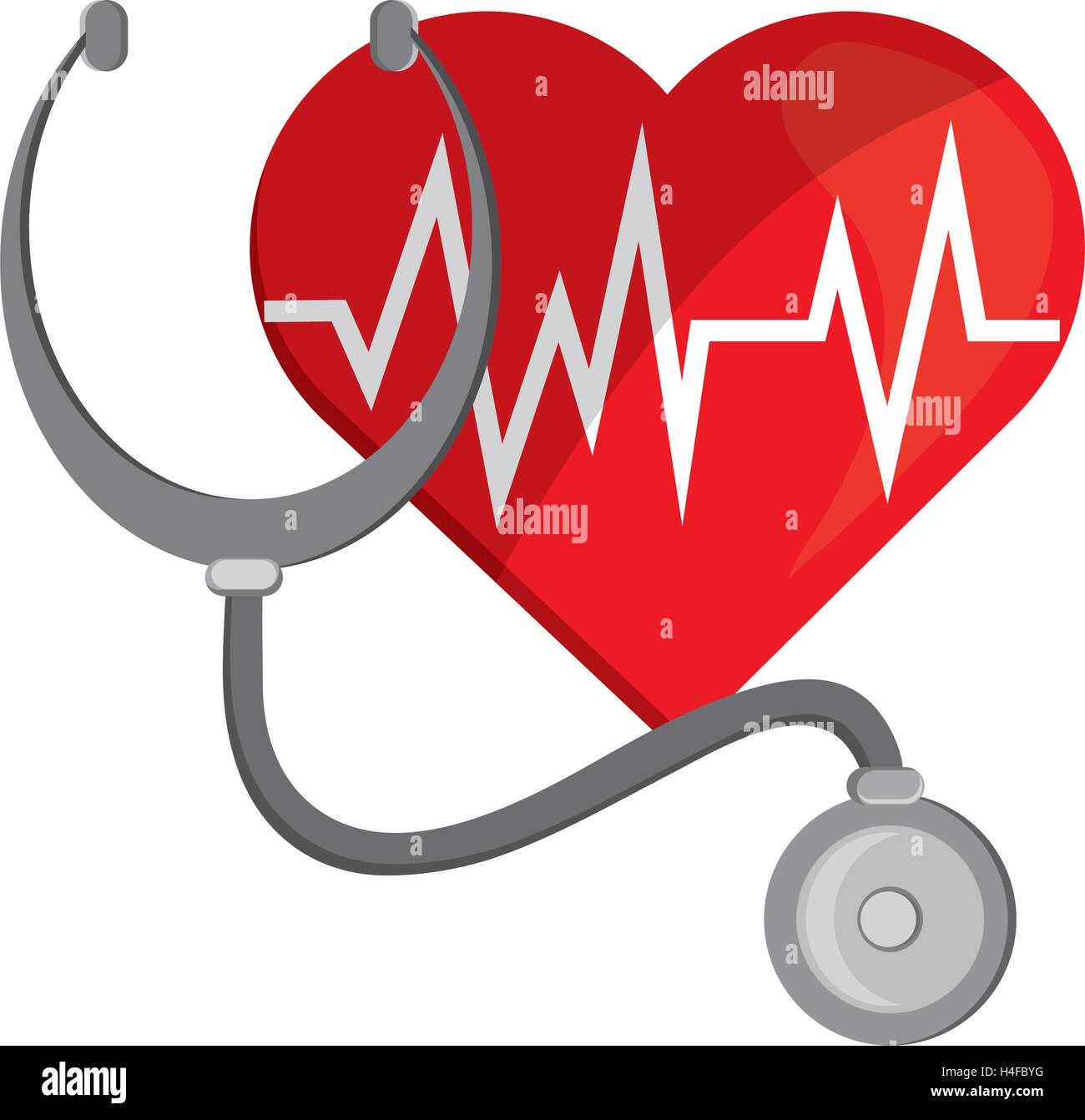 heart cardiogram and stethoscope icon Stock Vector Image & Art - Alamy