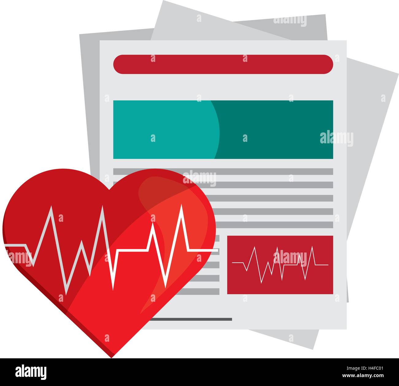 medical history and heart cardiogram icon Stock Vector Image & Art - Alamy