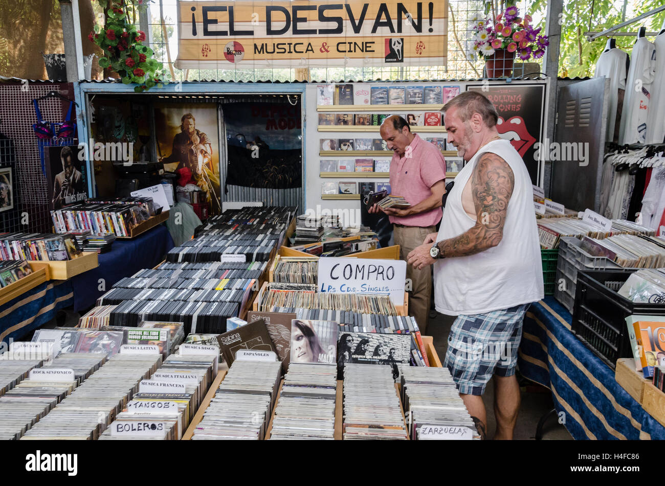 View of a music store in Albir little market, Alicante north, Spain Stock Photo
