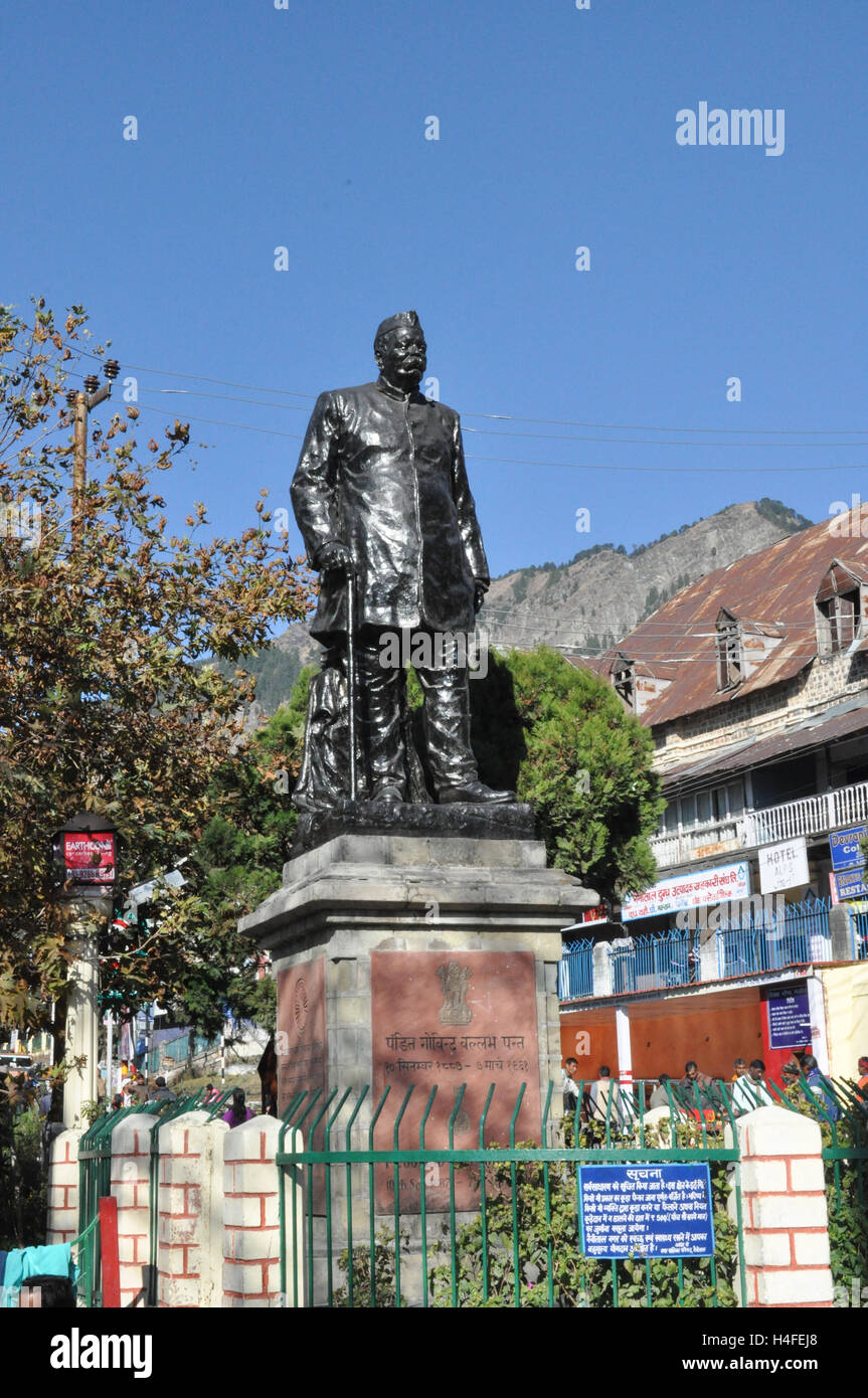Nainital, Uttarakhand, India- November 11, 2015: Statue of Pt. Govind Ballalbh Pant, at Rikshaw stand, Mall Road, Nainital India Stock Photo