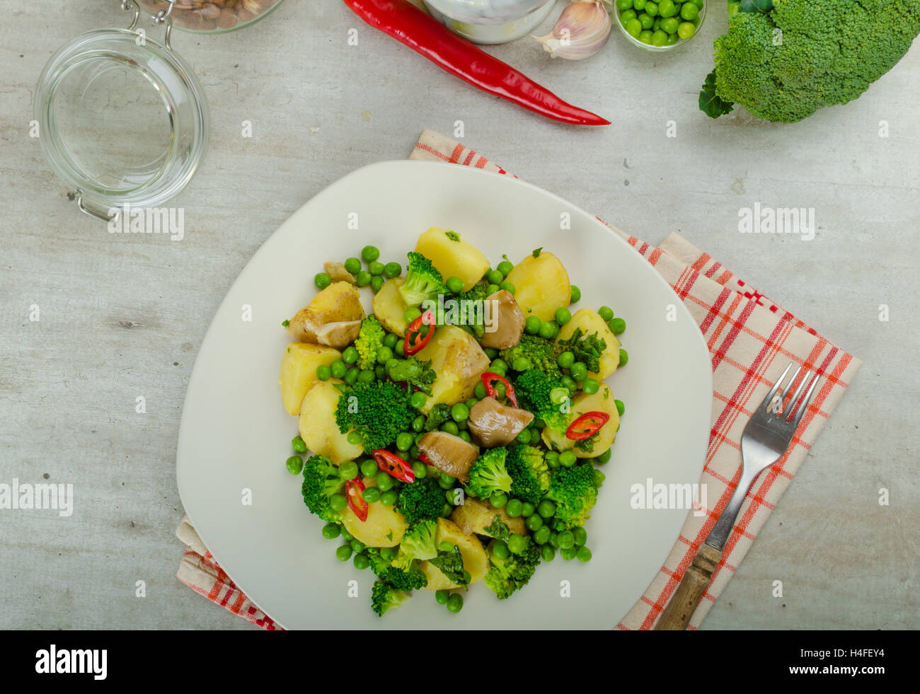 Healthy Pork Escalope with Super Greens, broccoli, peas, pork and
