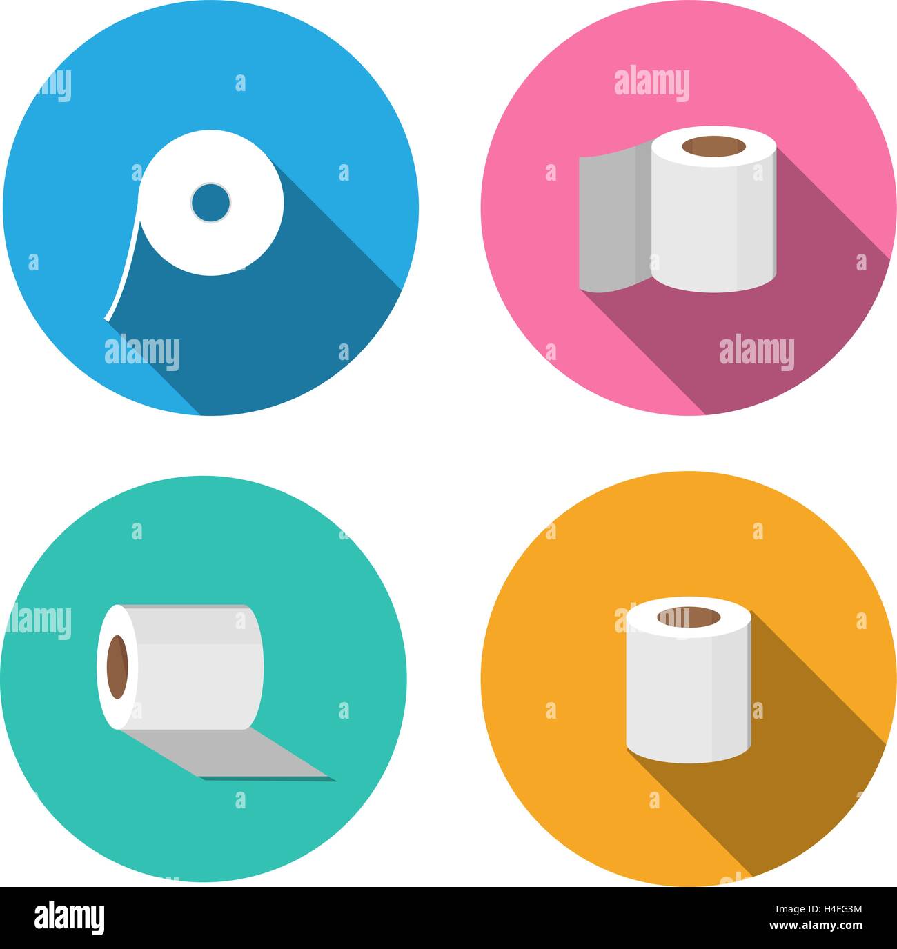 Tissue paper icons in flat style, vector design Stock Vector