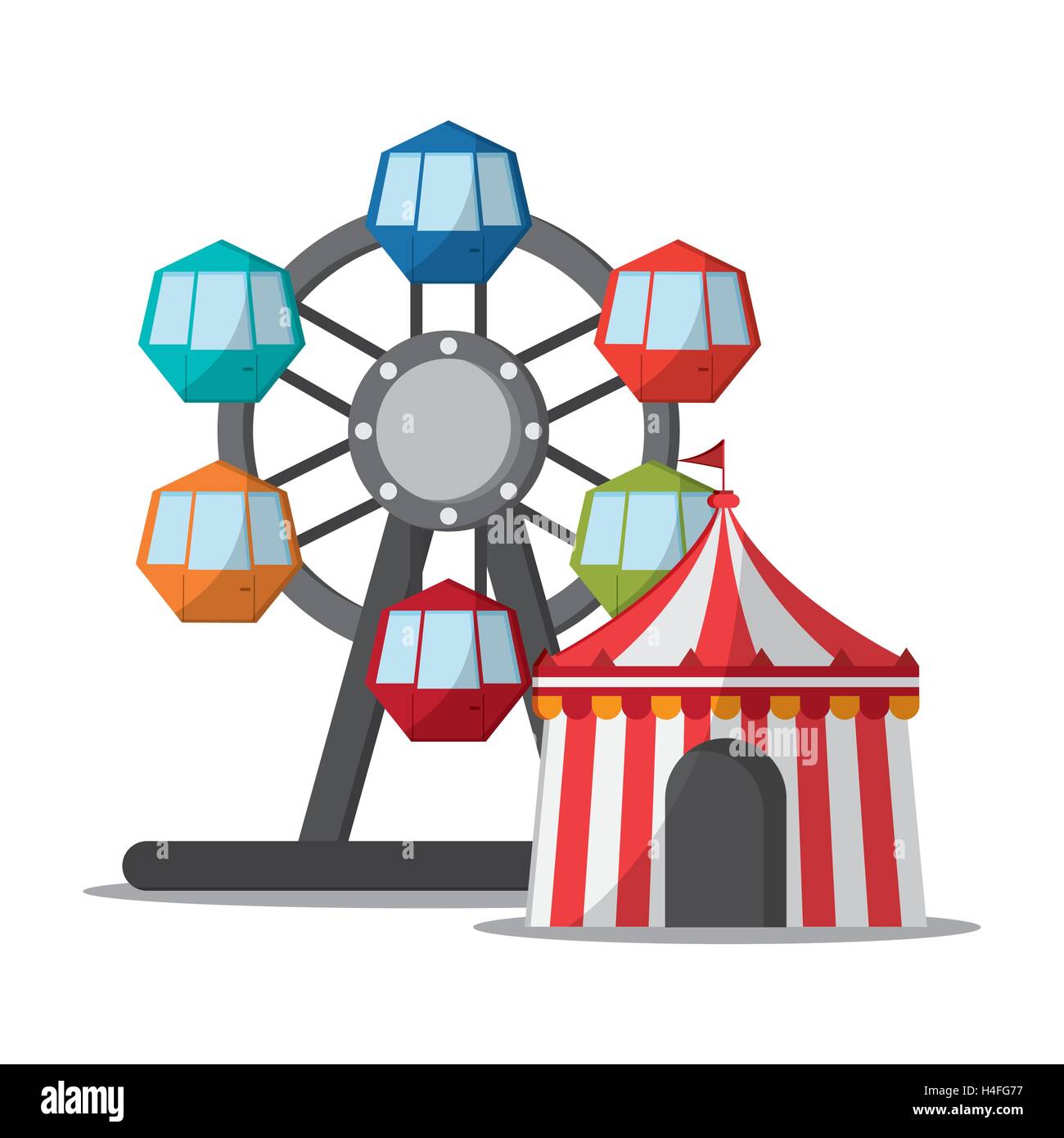 Ferris wheel and tent of carnival design Stock Vector Image & Art - Alamy