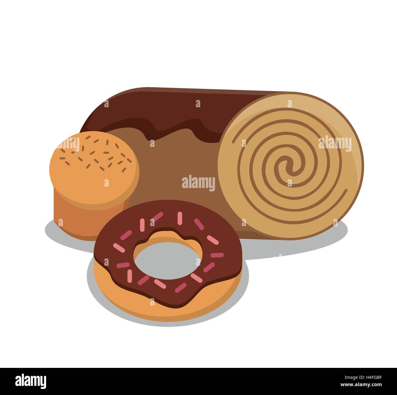 Donut and bread of bakery design Stock Vector Image & Art - Alamy