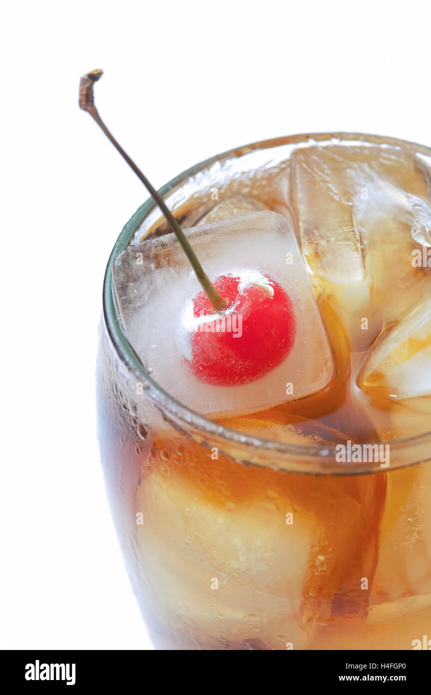 Cola glass on white background Stock Photo - Alamy