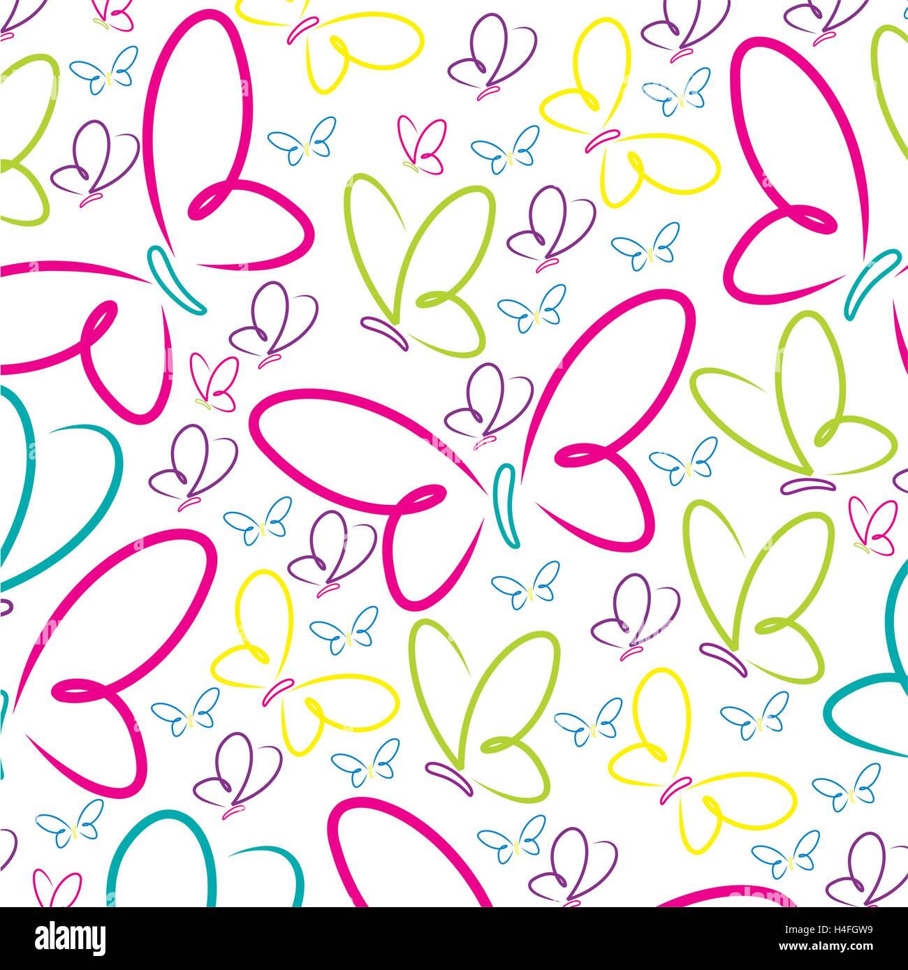 Hand drawn butterflies pattern in vector format Stock Vector Image ...