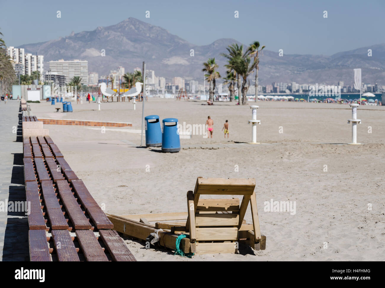 Long beach view in San Juan, Alicante, Spain Stock Photo