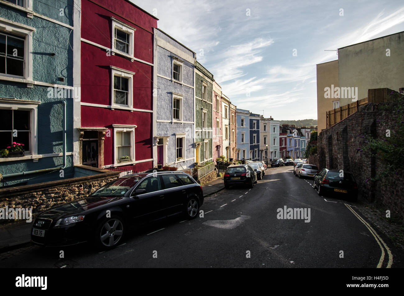 Colourful houses of Clifton Wood Crescent in Bristol Stock Photo Alamy