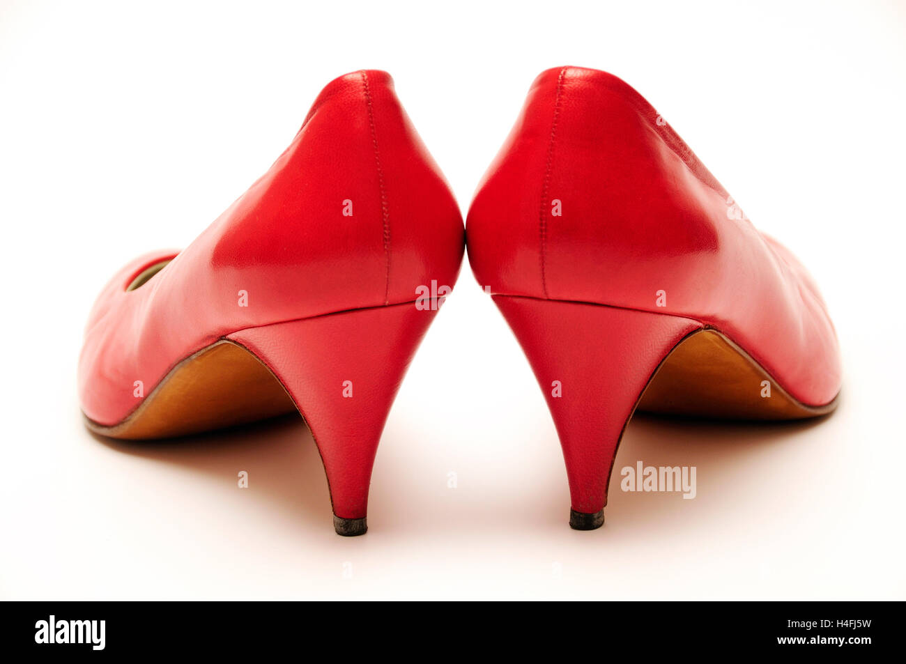 red female shoes Stock Photo