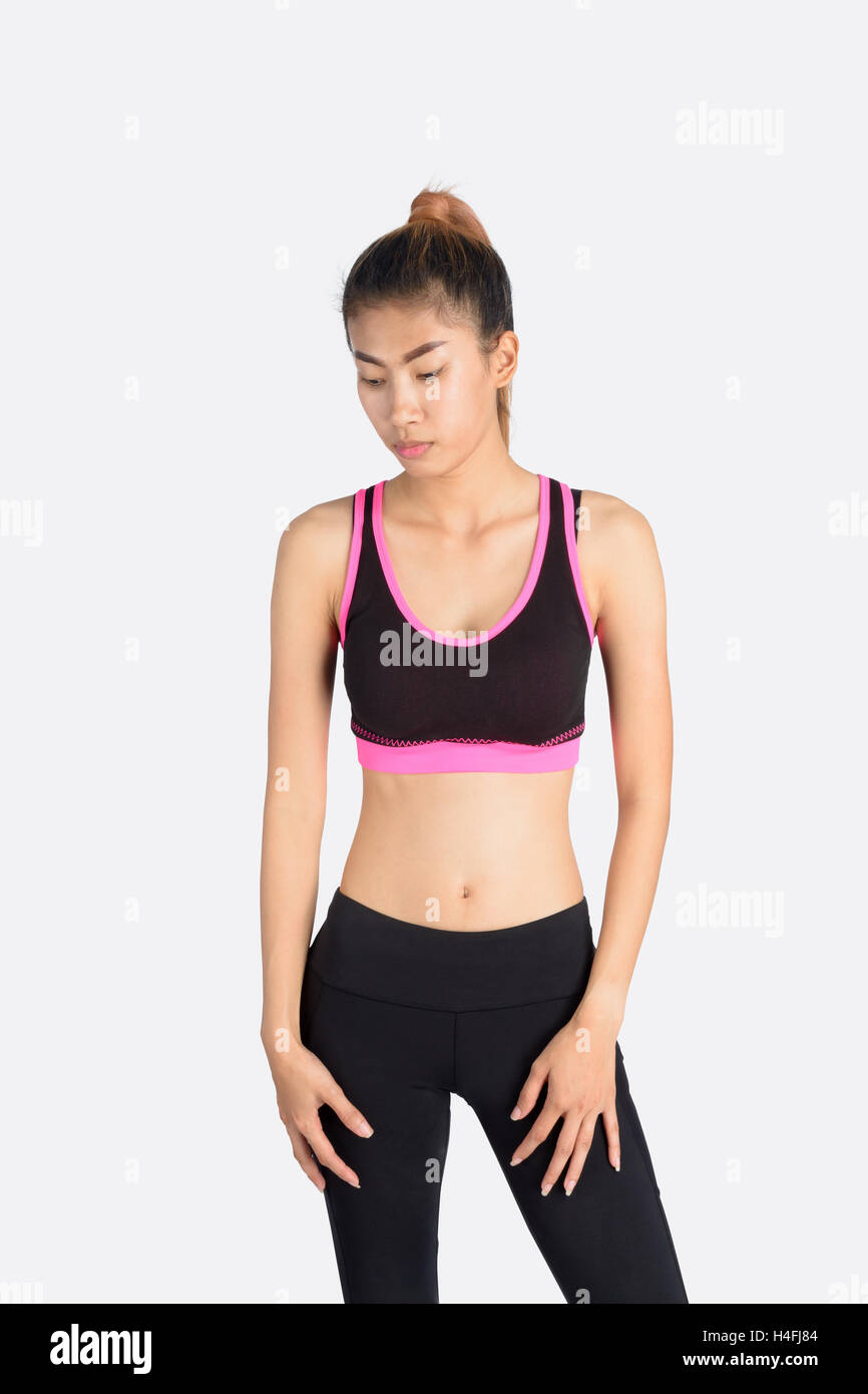 asian woman fitness Wine bottle in cunt