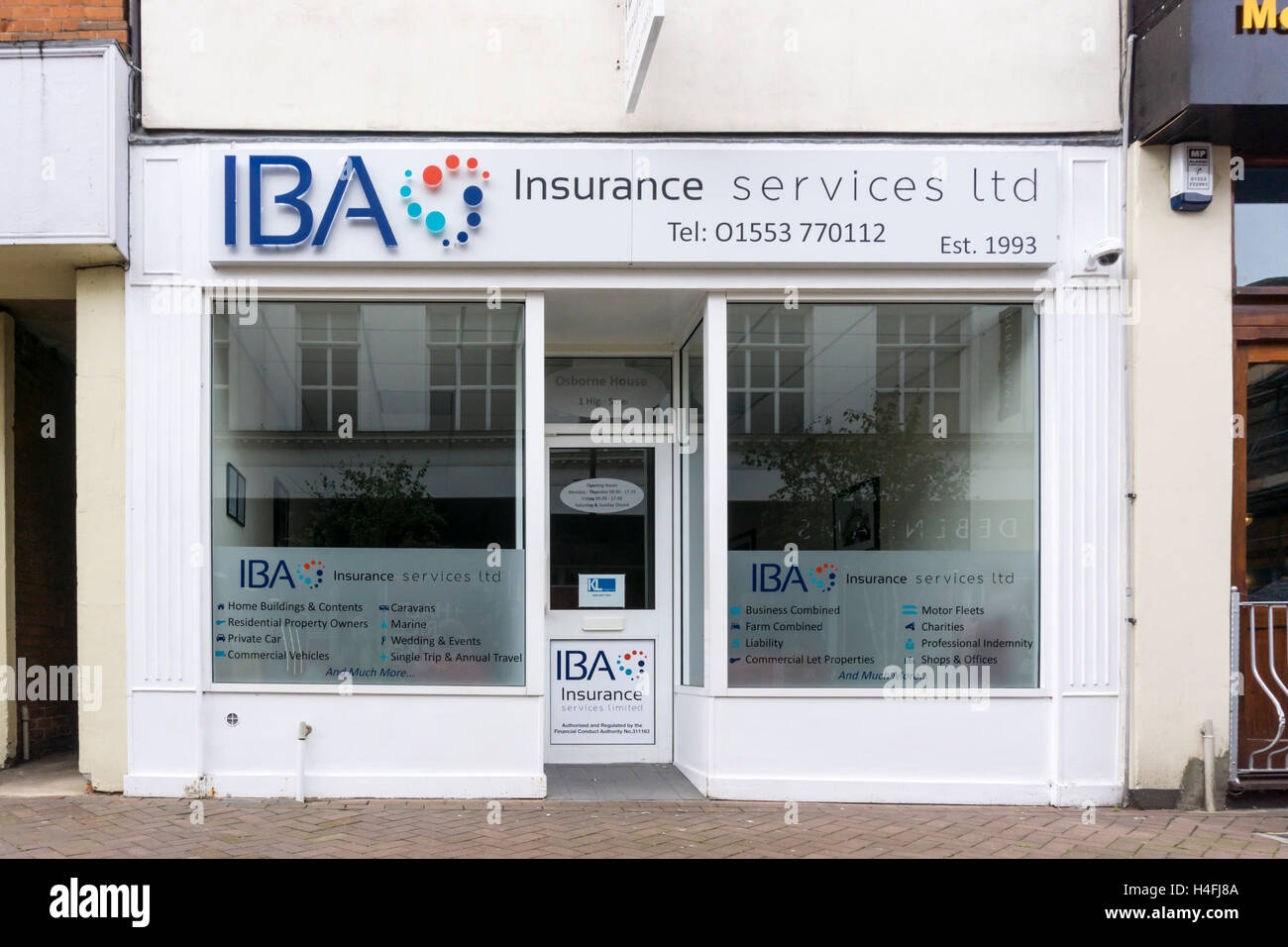 Premises of IBA Insurance Services in King's Lynn, Norfolk Stock Photo