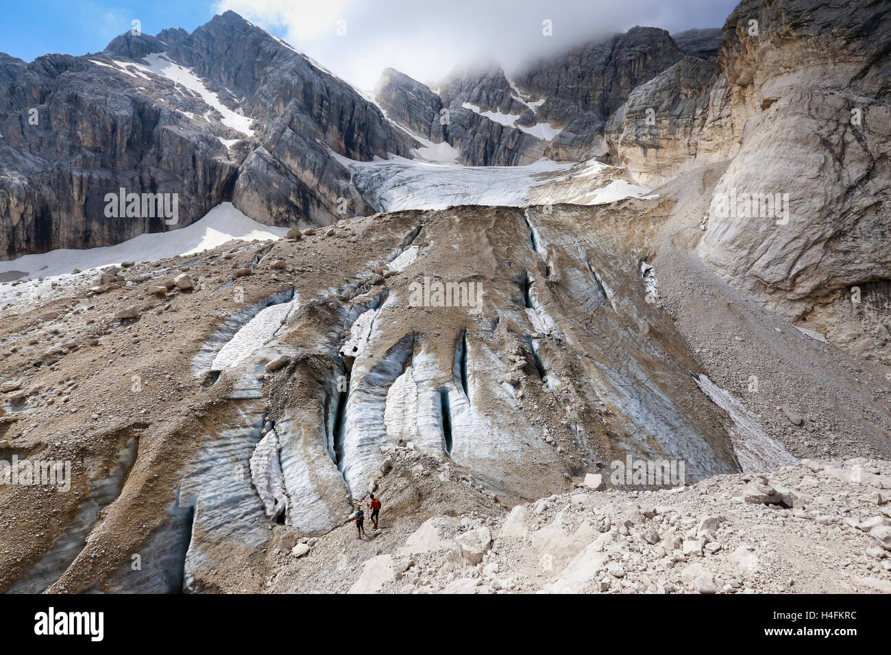 Monte Antelao, glacier. The Dolomites. Stock Photo