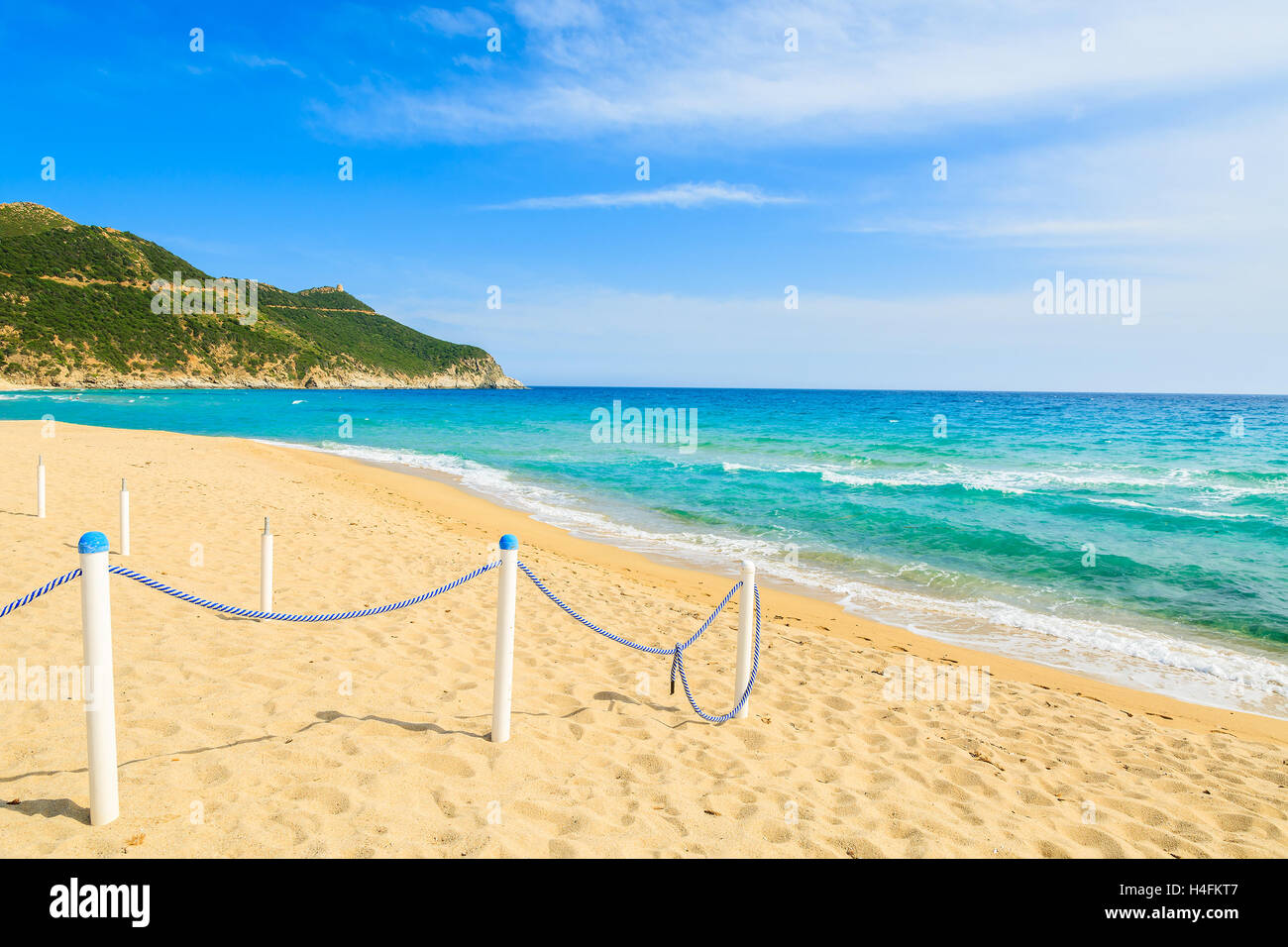 Idyllic paradise Capo Boi beach and azure sea water, Sardinia island, Italy Stock Photo