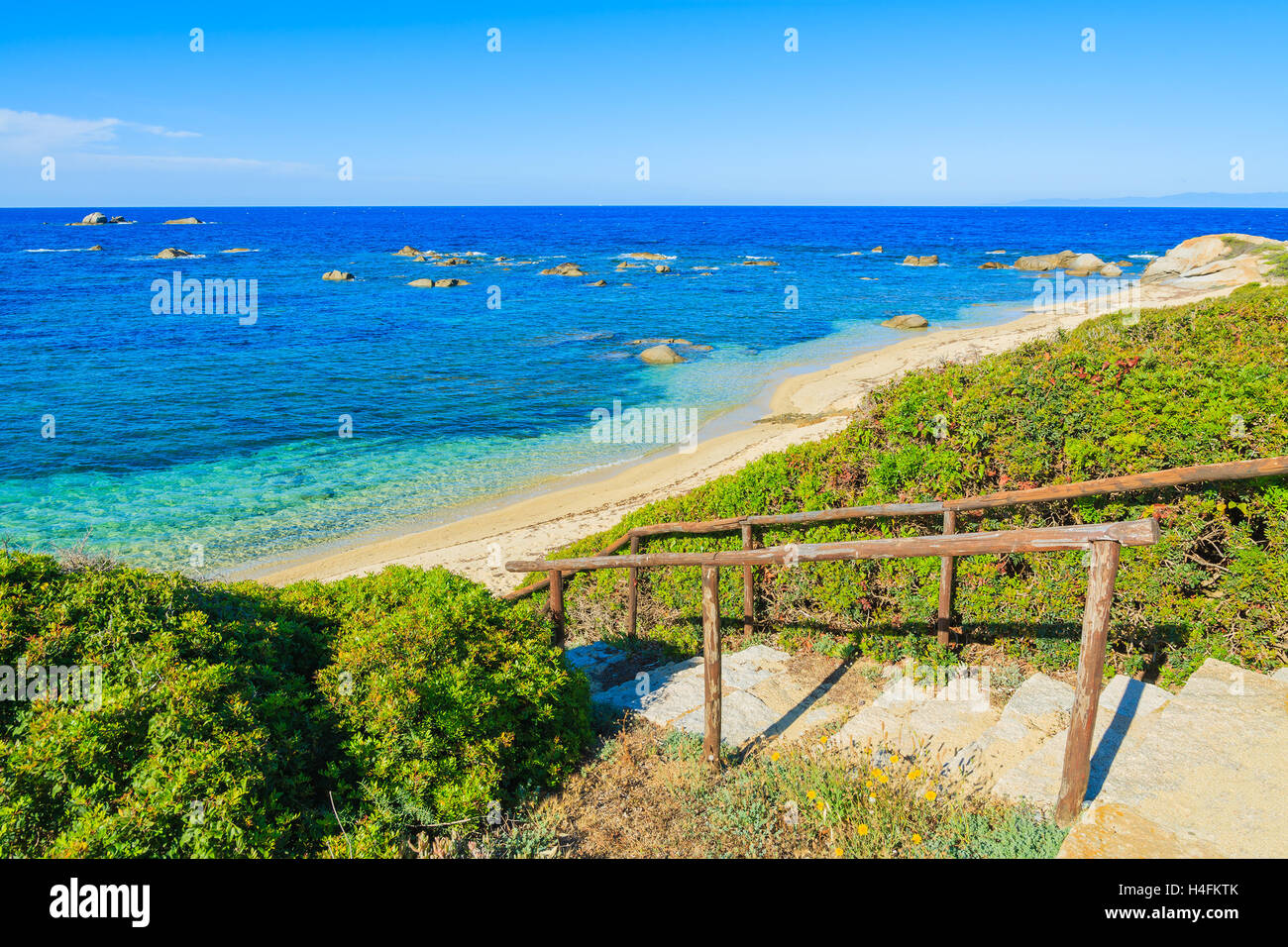 Path To Beach On Coast Of Cala Caterina Bay Sardinia Island Italy Stock Photo Alamy